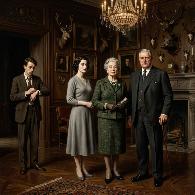 Portrait d une famille provinciale dans le style 19e siecle